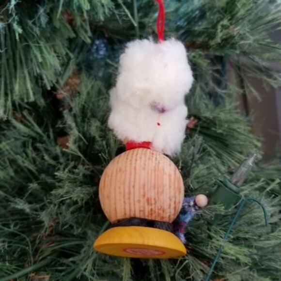 Vintage Steinbach Knitting Lady Wooden Christmas Ornament 3" Germany - Picture 2 of 3